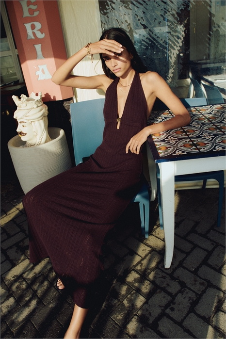 Украшенное платье из пуантельевого трикотажа 1278400005 - Фото 13768590