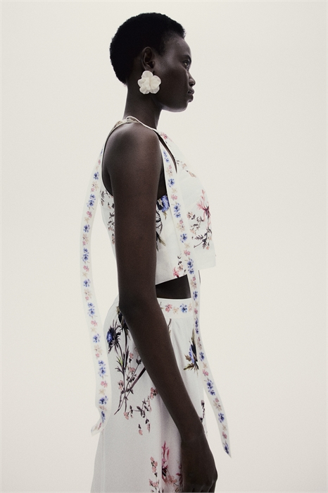 Топ из льняного бленда с завязками 1273361001 - Фото 13771133