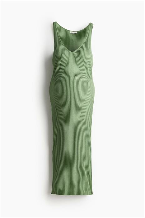 Платье-миди из трикотажа в рубчик MAMA 1218559002 - Фото 13777854