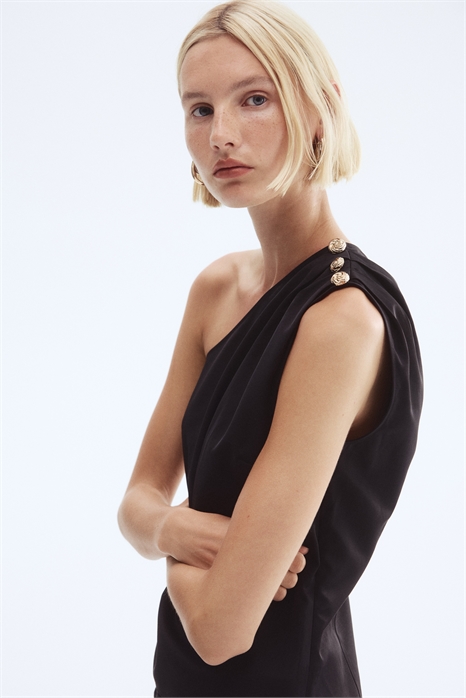 Топ на одно плечо с отделкой пуговицами 1295006001 - Фото 13778373