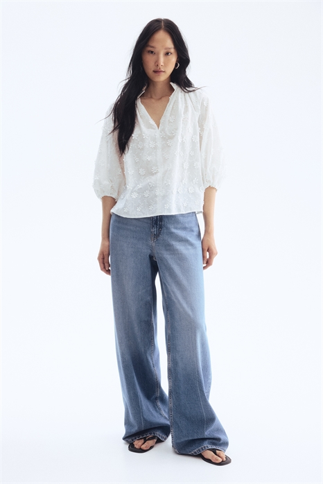 Блузка из хлопка с аппликацией 1296698001 - Фото 13779771