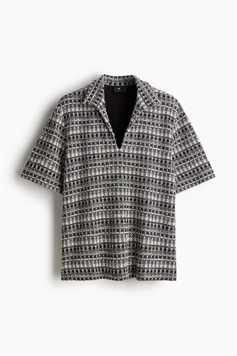 Рубашка-поло из твида свободного покроя 1258100001 - Фото 13780172