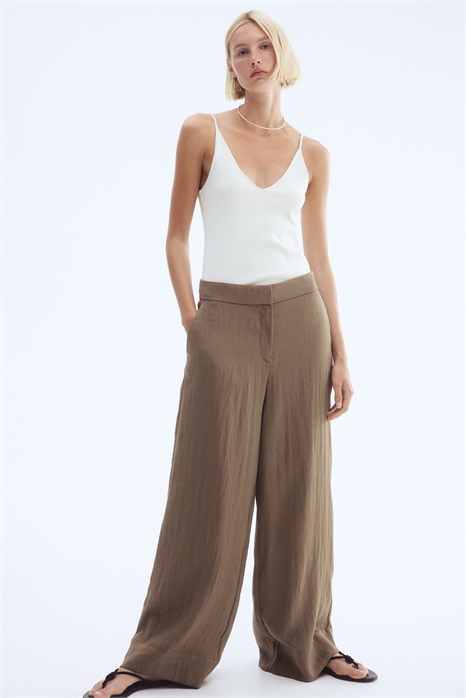 Широкие брюки из саржи 1283558003 - Фото 13780521