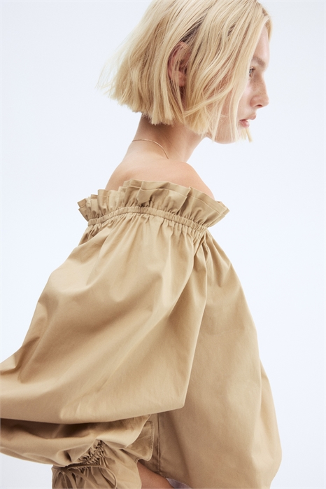 Блузка из поплина на плечах 1299730002 - Фото 13780548