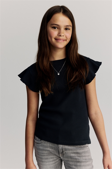 Футболка в рубчик с волнами на рукавах 1290512001 - Фото 13780664