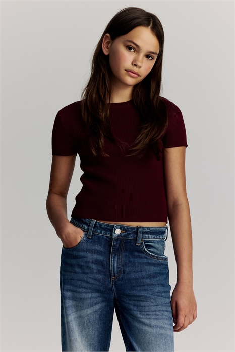 Короткий топ из трикотажа в рубчик 1283759004 - Фото 13780683