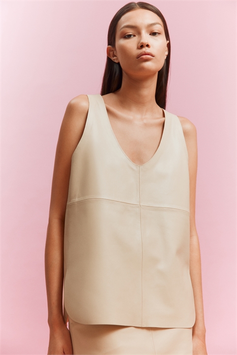 Кожаный топ-майка 1288088001 - Фото 13784257