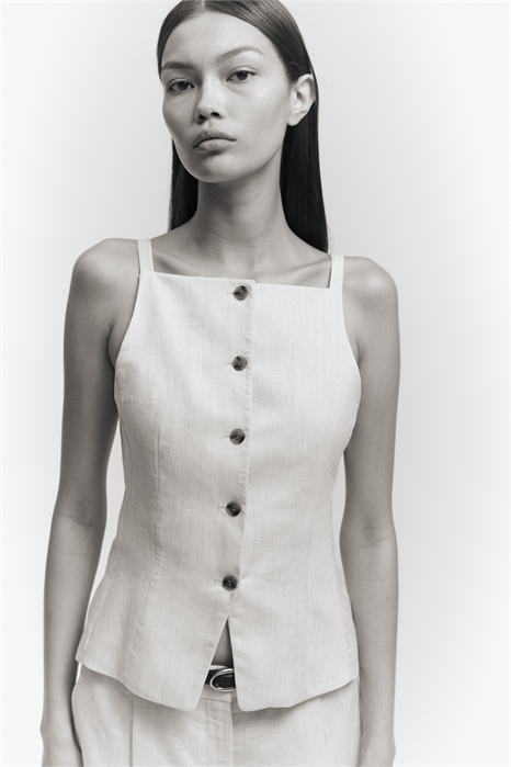 Жилет из льняной смеси 1292345004 - Фото 13784660