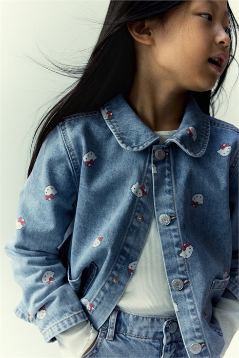 Джинсовая куртка из хлопка с принтом 1294280001 - Фото 13790530