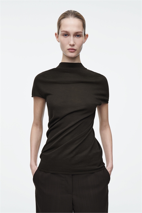 Драпированный топ из шерсти и шелка 1271485001 - Фото 13790827