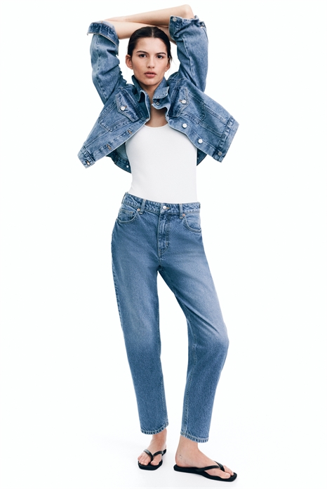 Джинсы Mom Slim Fit с высокой талией по щиколотку 0941666070 - Фото 13792822