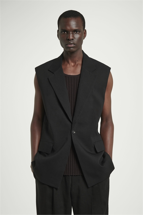 Блейзер без рукавов из льняного бленда 1271739001 - Фото 13796368