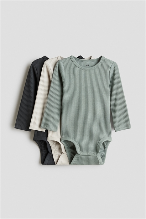 Три комплекта ребристых боди 0993598049 - Фото 13797750