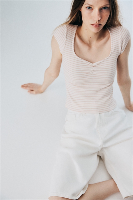 Ребристая футболка 1295434003 - Фото 13799123