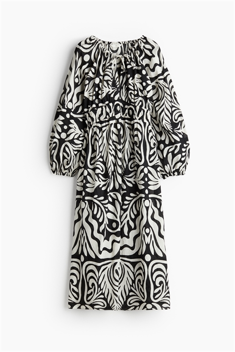 Хлопковое платье с воздушными рукавами 1239393002 - Фото 13799677