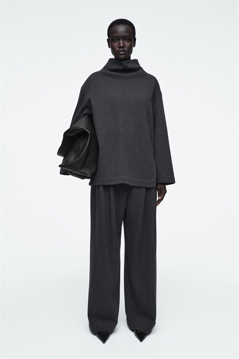 Плиссированные брюки в елочку с широкими штанинами 1241788001 - Фото 13799911