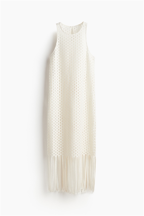 Трикотажное платье с отделкой бахромой 1213133001 - Фото 13801088