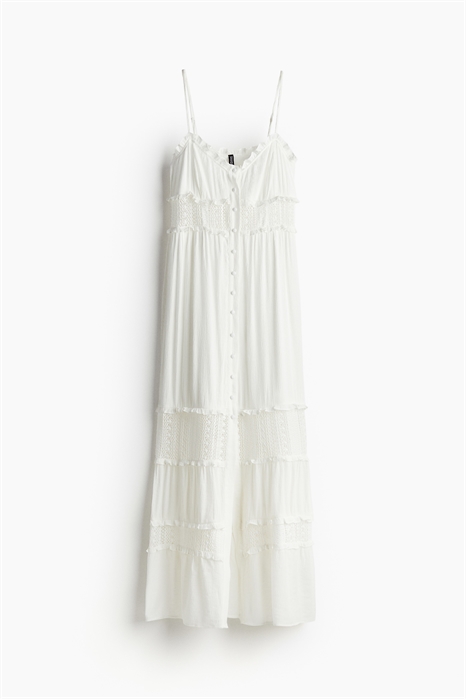 Платье-макси из крепа с кружевными вставками 1223065001 - Фото 13801129