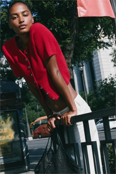 Кардиган с ребристой вязкой 1298021001 - Фото 13801932