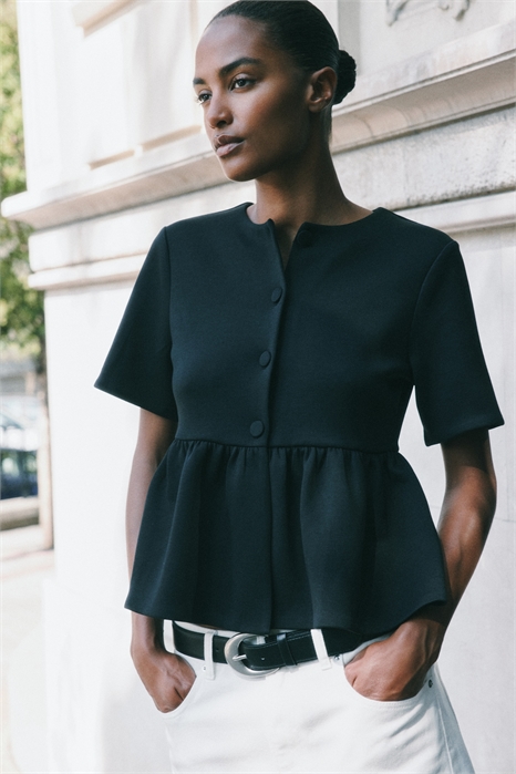 Топ со складками из скубы 1299852004 - Фото 13802045