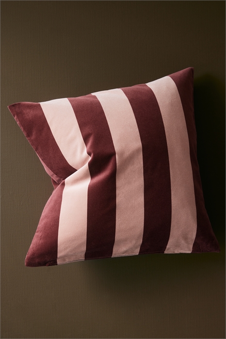 Бархатный чехол для подушки в полоску 1282890004 - Фото 13803873