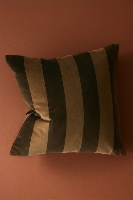 Бархатный чехол для подушки в полоску 1282890011 - Фото 13803885