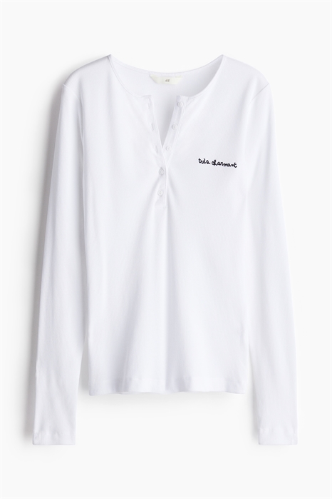 Ребристый топ Henley 1238996001 - Фото 13806640