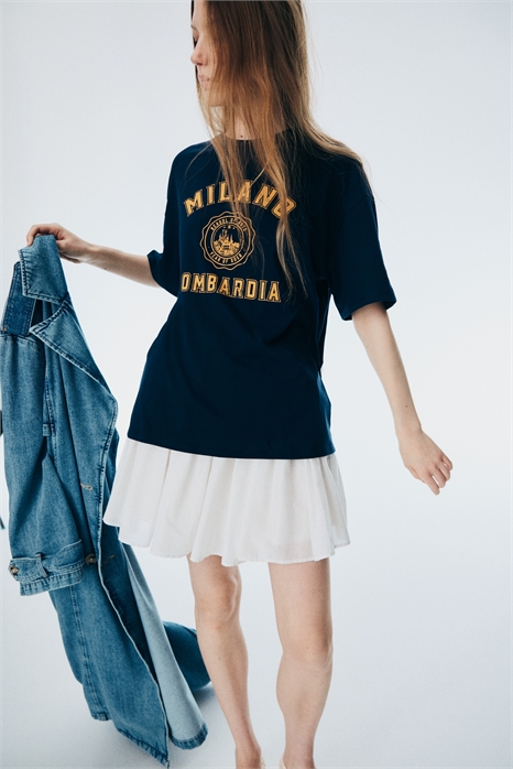 Футболка с принтом в стиле оверсайз 1296379011 - Фото 13808630