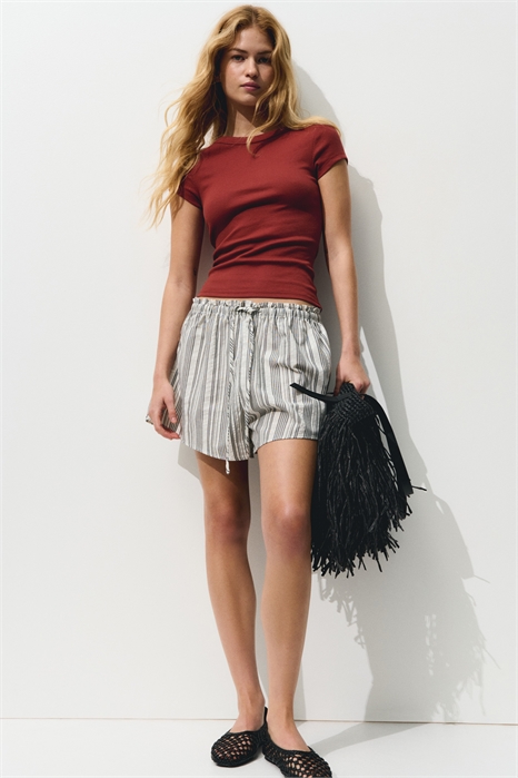 Футболка в рубчик с круглым вырезом 1296056004 - Фото 13816084