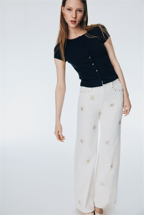 Ребристый топ на пуговицах спереди 1296534003 - Фото 13816197