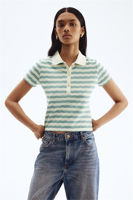 Рубашка-поло из фактурного трикотажа 1296616001 - Фото 13816213