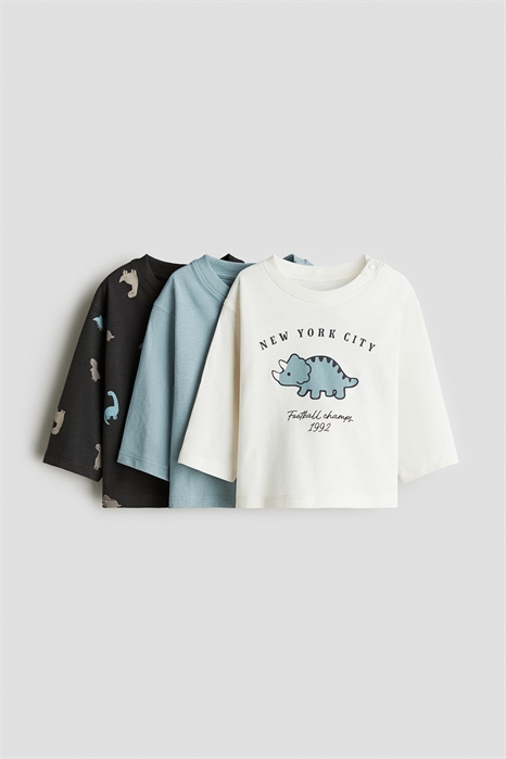 Хлопковые футболки в упаковке по 3 штуки 1306341001 - Фото 13816944