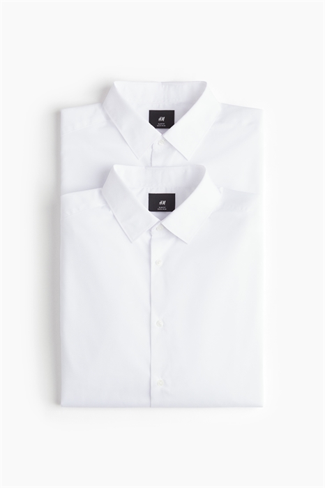 Рубашка Slim Fit с легкой глажкой в 2 комплекта 1307835001 - Фото 13816976