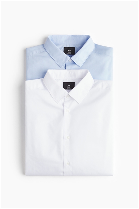 Рубашка Slim Fit с легкой глажкой в 2 комплекта 1307835002 - Фото 13816978