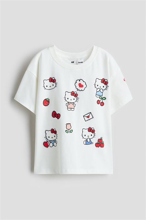 Хлопковая футболка с принтом и мотивами 1314334003 - Фото 13819099