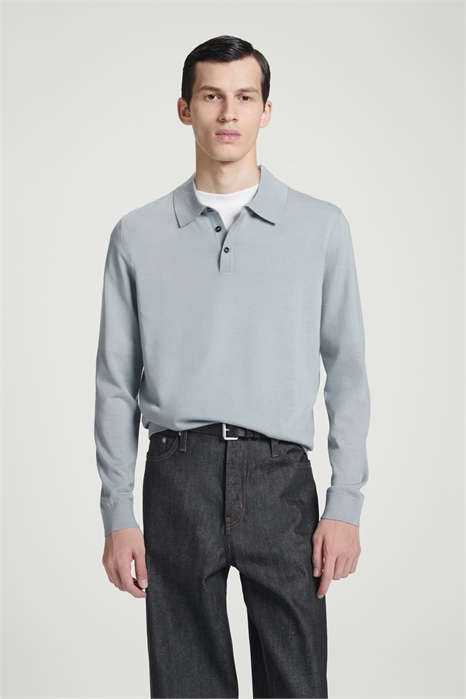 Рубашка-поло из мериносовой шерсти 1182271006 - Фото 13822045