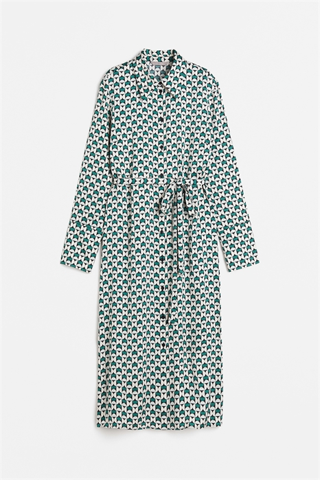 Платье-рубашка с завязывающимся поясом 1197062001 - Фото 13822775