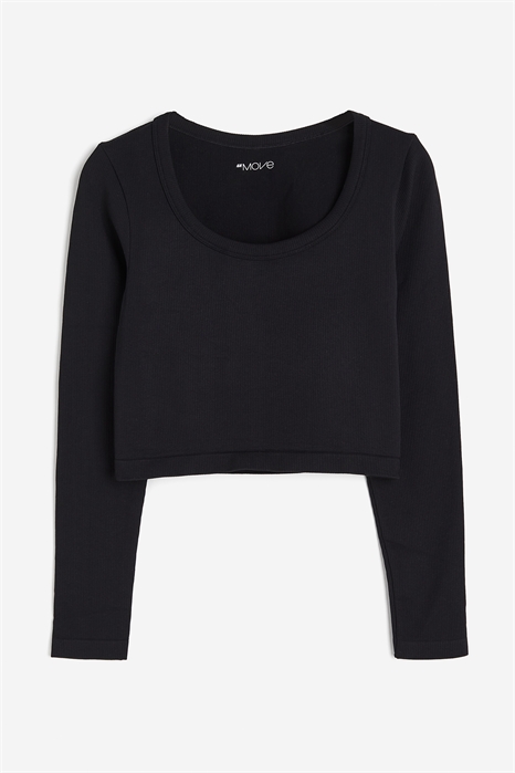 Бесшовный спортивный топ кроп из ткани DryMove™ 1214668001 - Фото 13824795