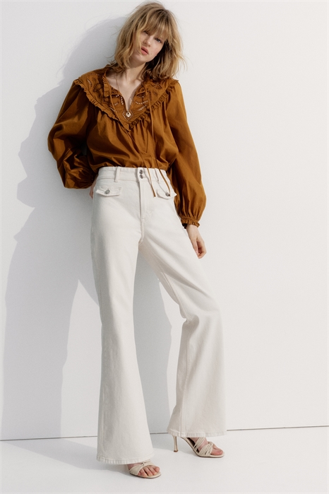 Расклешенные высокие джинсы 1295577002 - Фото 13826025