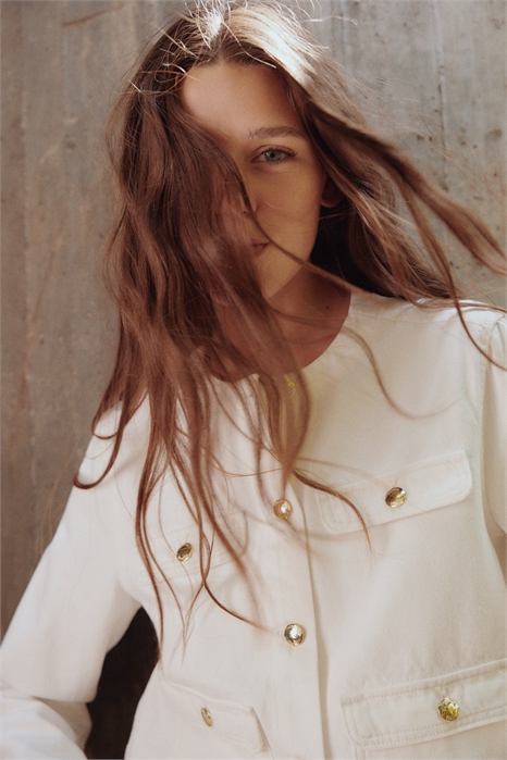 Джинсовая куртка без воротника 1297060003 - Фото 13826163