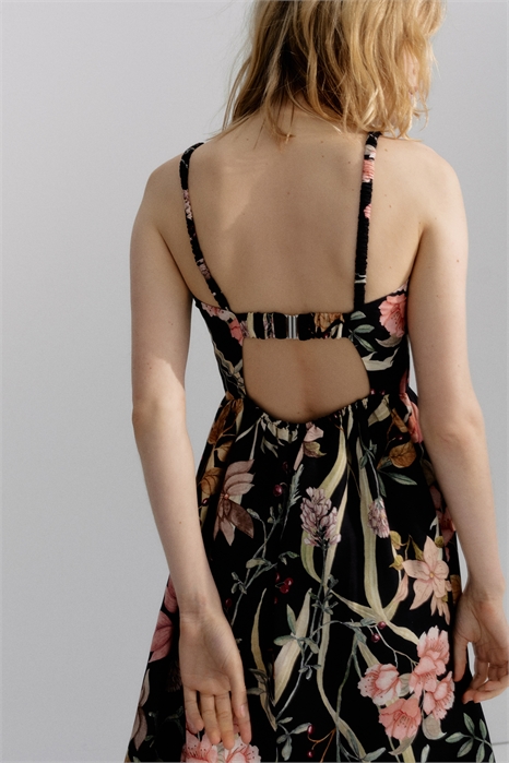 Платье на бретелях из льняного бленда 1303442002 - Фото 13826516