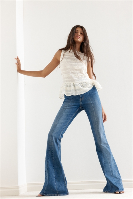 Расклешенные высокие джинсы 1298585001 - Фото 13830619