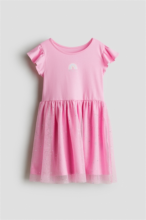 Платье из джерси с юбкой из тюля 1306603002 - Фото 13831097