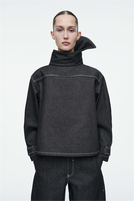 Топ из необработанного денима с отделкой шарфом 1266819001 - Фото 13831483