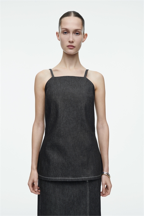 Топ из необработанного денима без рукавов 1266820001 - Фото 13831519