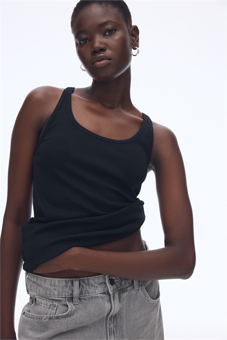 Майка из трикотажа в рубчик 1294171001 - Фото 13831684