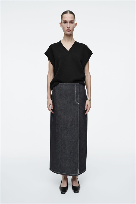 Асимметричная джинсовая юбка-миди 1266821001 - Фото 13831734