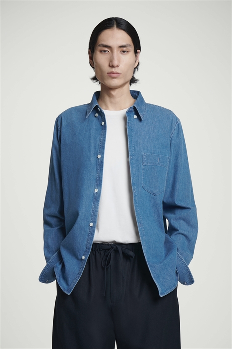 Рубашка из чамбрея 1264440001 - Фото 13832808