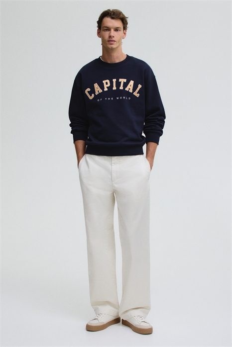 Хлопковые чиносы расслабленной посадки 1283093001 - Фото 13834016