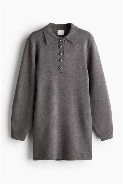 Платье с воротником из тонкого трикотажа 1246585002 - Фото 13834259